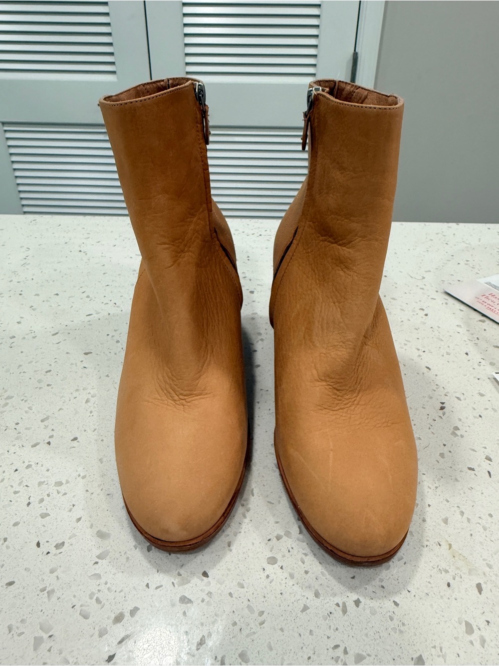 Gentle Souls - Blaise Classic Tan Leather Zip Ankle Boots